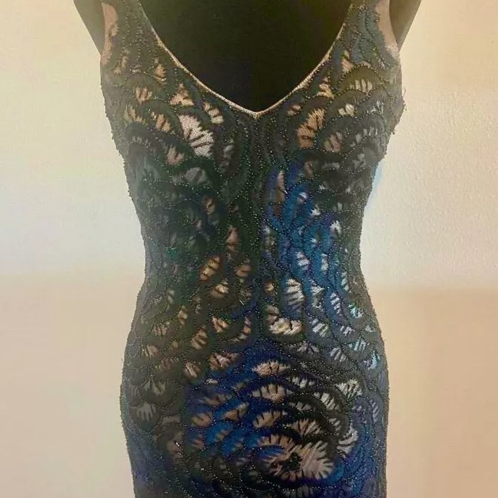 Sue Wong Vintage Y2K Black Mesh Gown Dress 4 - Picture 3 of 4